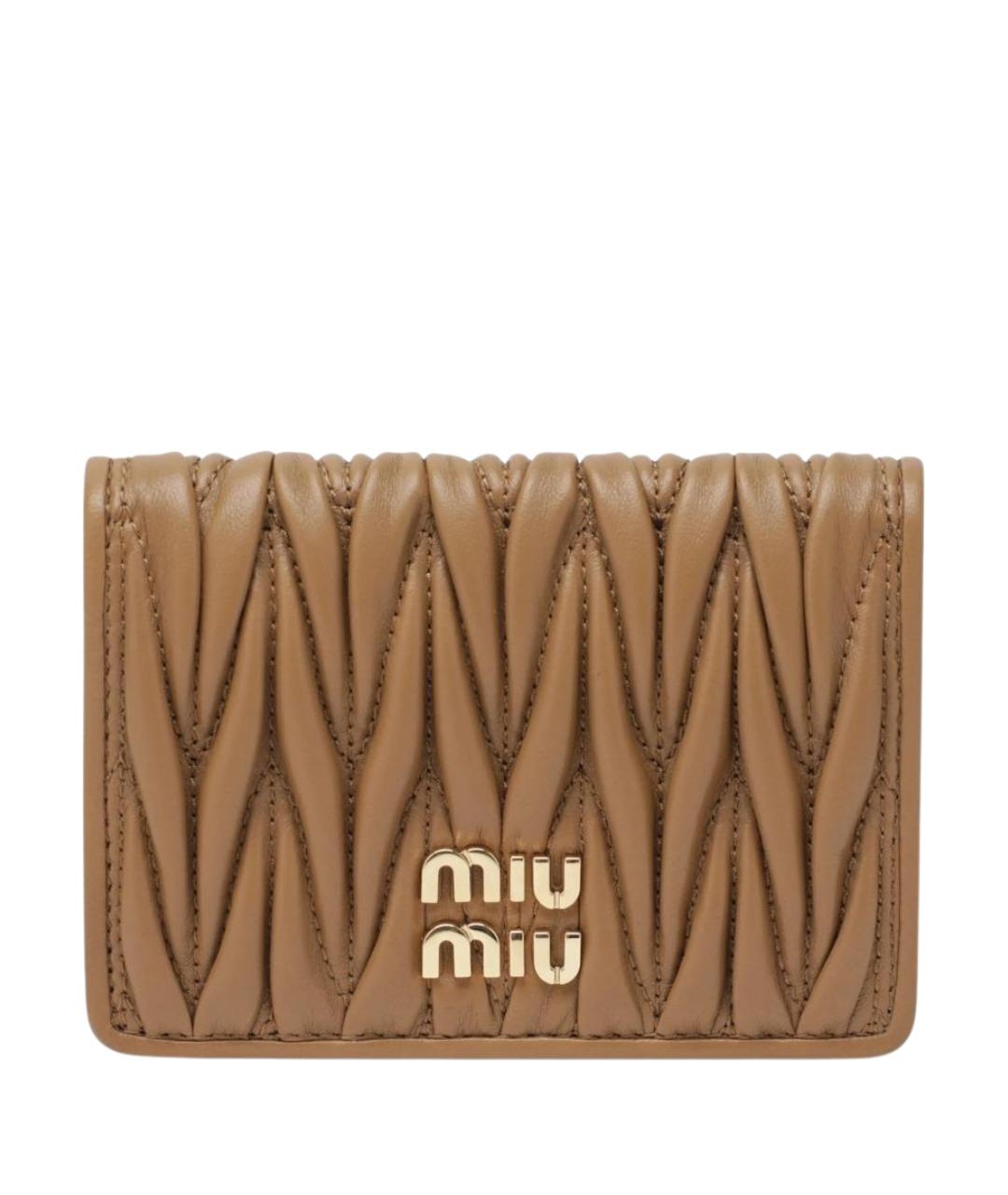 MIU MIU Коричневый кожаный кардхолдер, фото 1