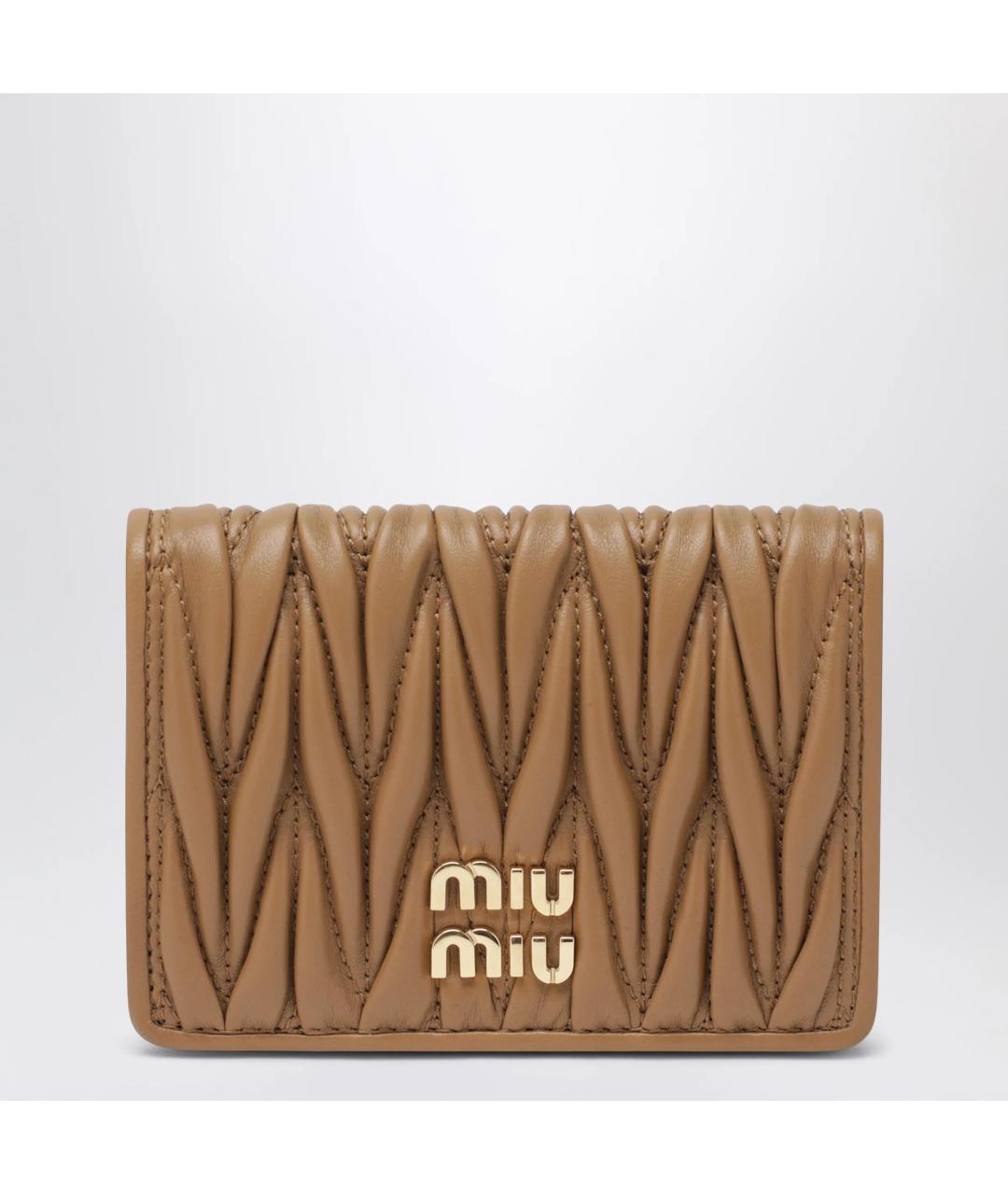 MIU MIU Коричневый кожаный кардхолдер, фото 3