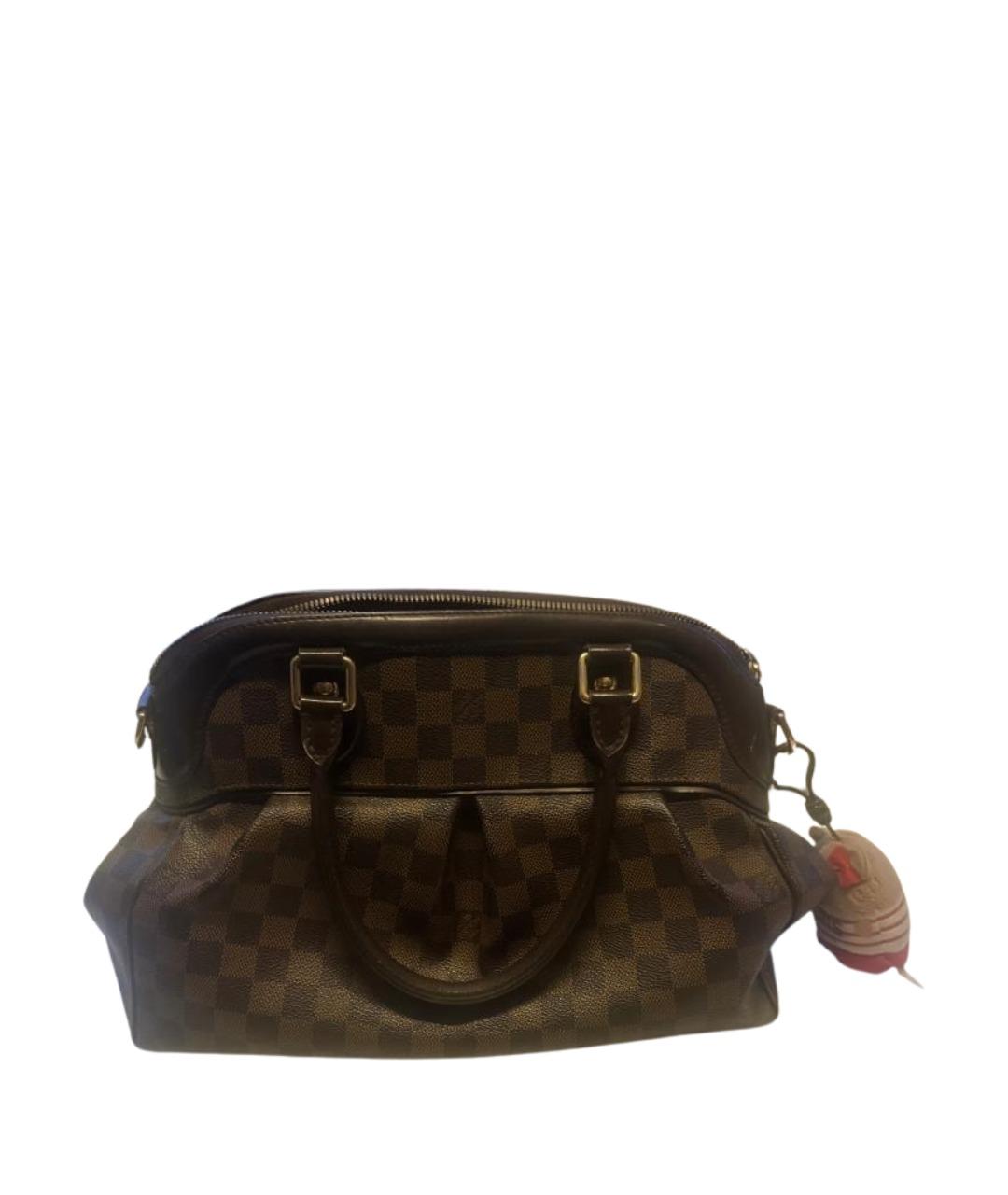 LOUIS VUITTON Коричневая кожаная сумка с короткими ручками, фото 1