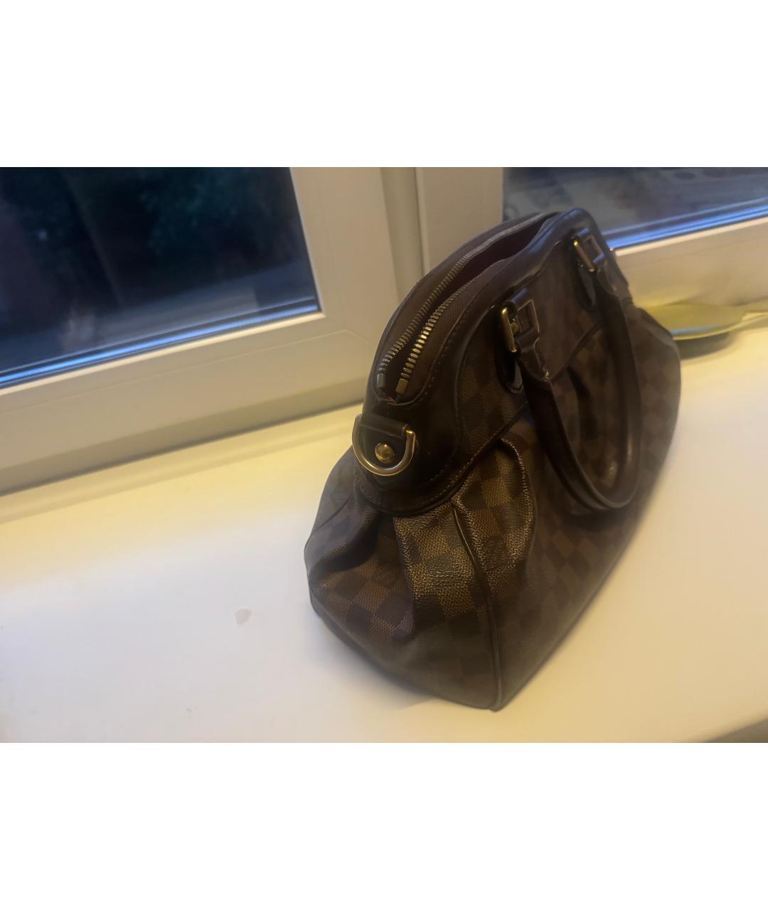 LOUIS VUITTON Коричневая кожаная сумка с короткими ручками, фото 2