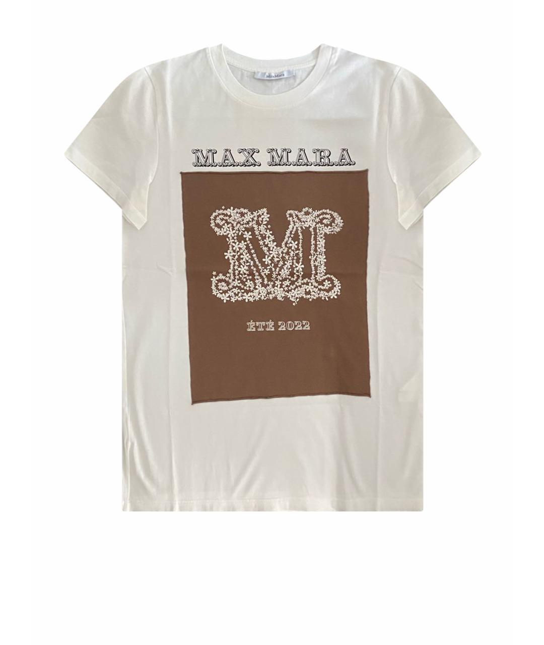 MAX MARA Белая хлопковая футболка, фото 1