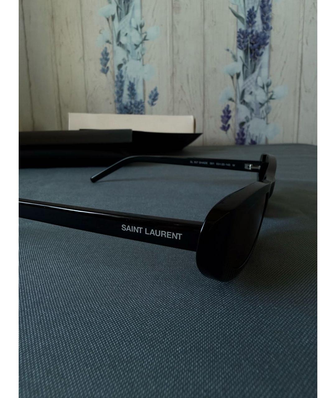 SAINT LAURENT Черные пластиковые солнцезащитные очки, фото 3