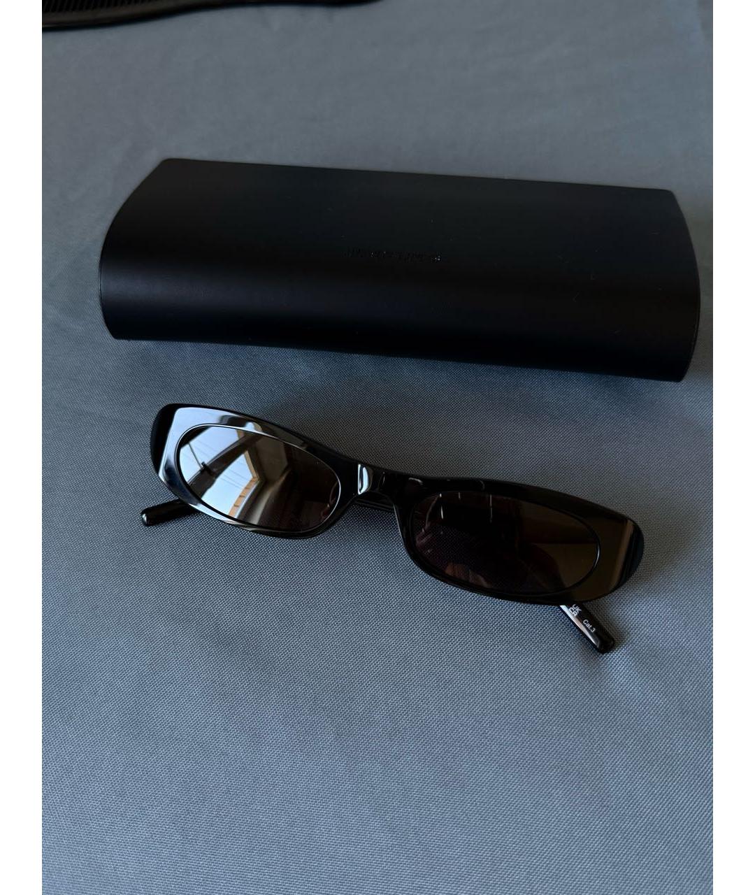 SAINT LAURENT Черные пластиковые солнцезащитные очки, фото 5