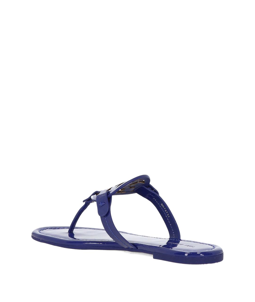 TORY BURCH Синие кожаные шлепанцы, фото 3