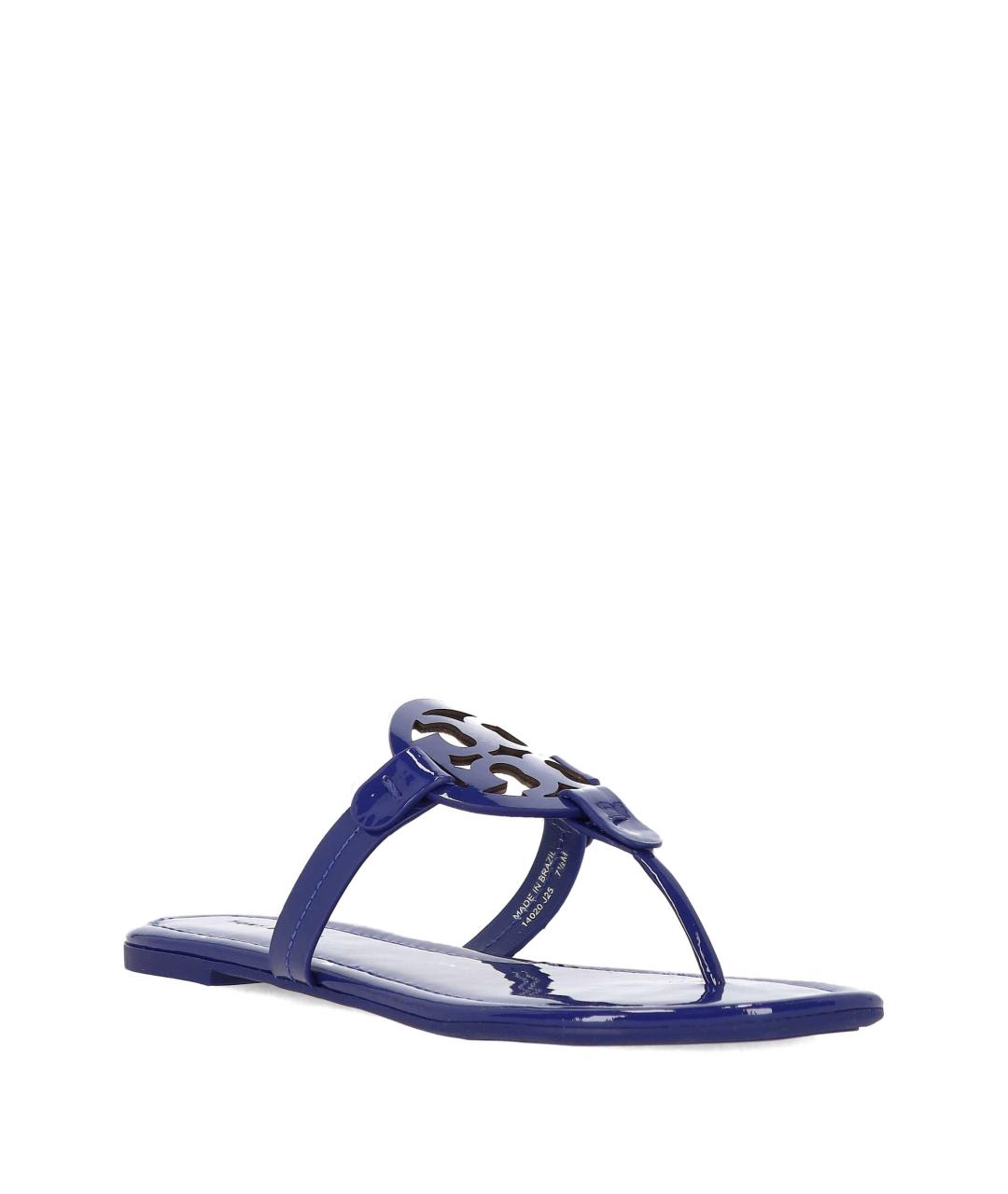 TORY BURCH Синие кожаные шлепанцы, фото 2