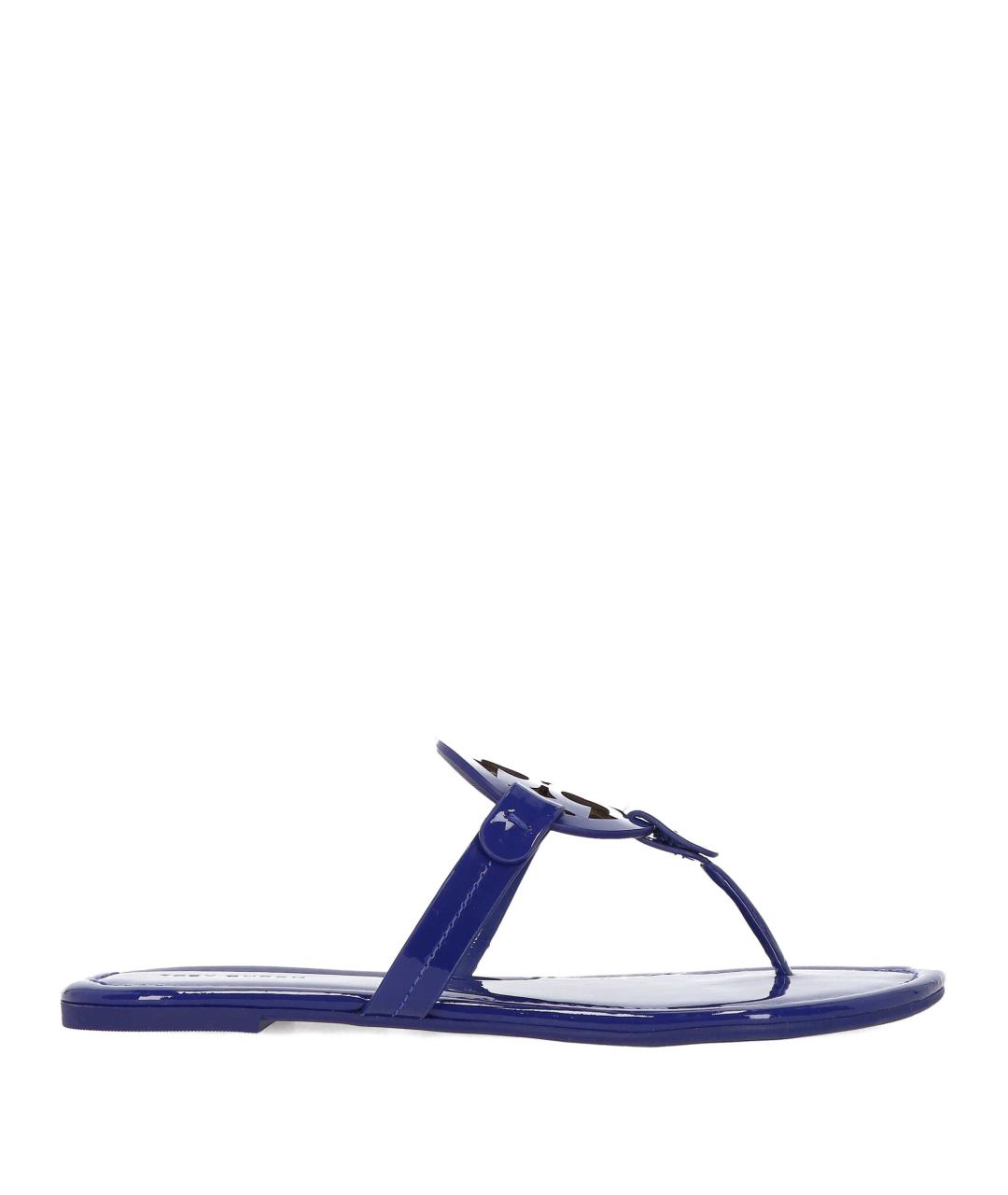 TORY BURCH Синие кожаные шлепанцы, фото 1