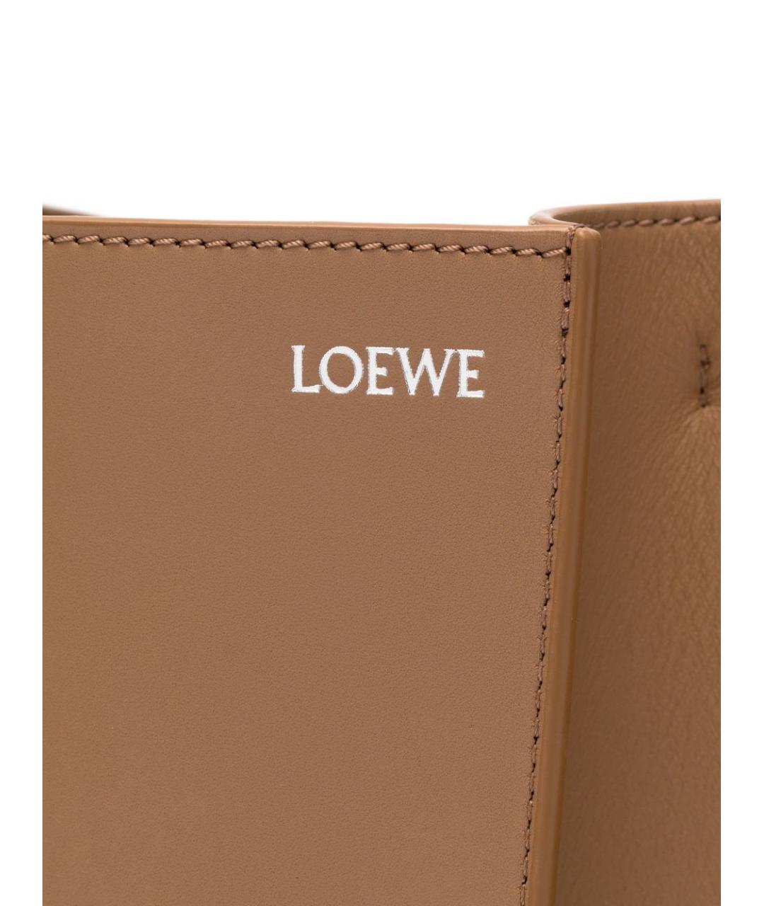 LOEWE Бежевая кожаная сумка тоут, фото 3