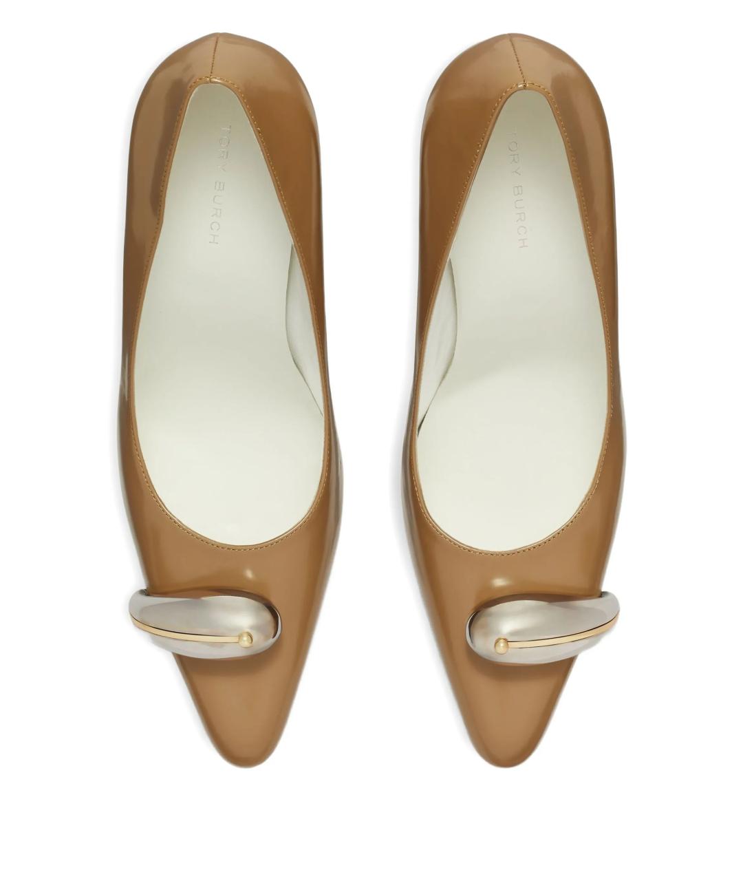 TORY BURCH Бежевые кожаные туфли, фото 4
