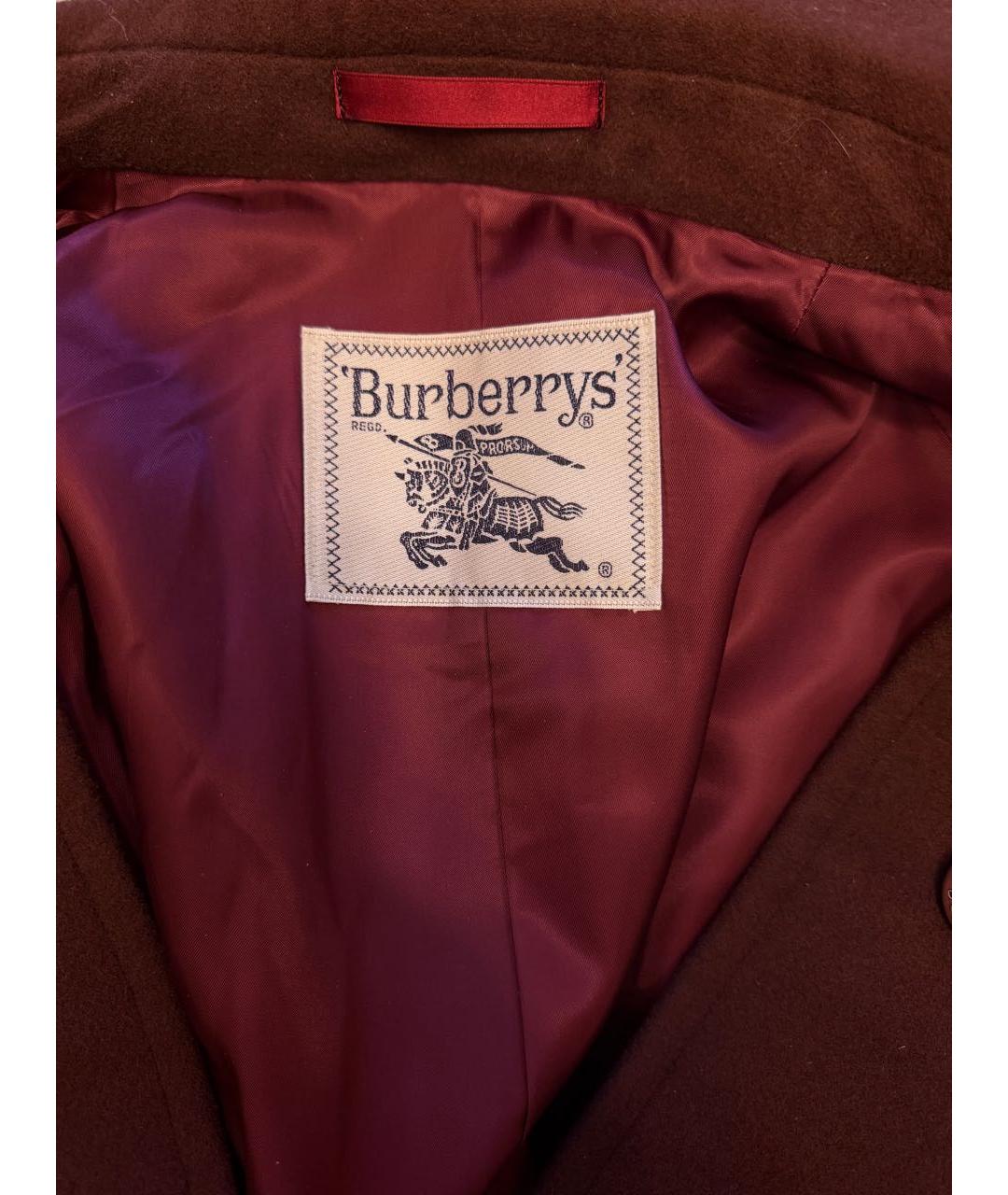 BURBERRY Бордовое шерстяное пальто, фото 3