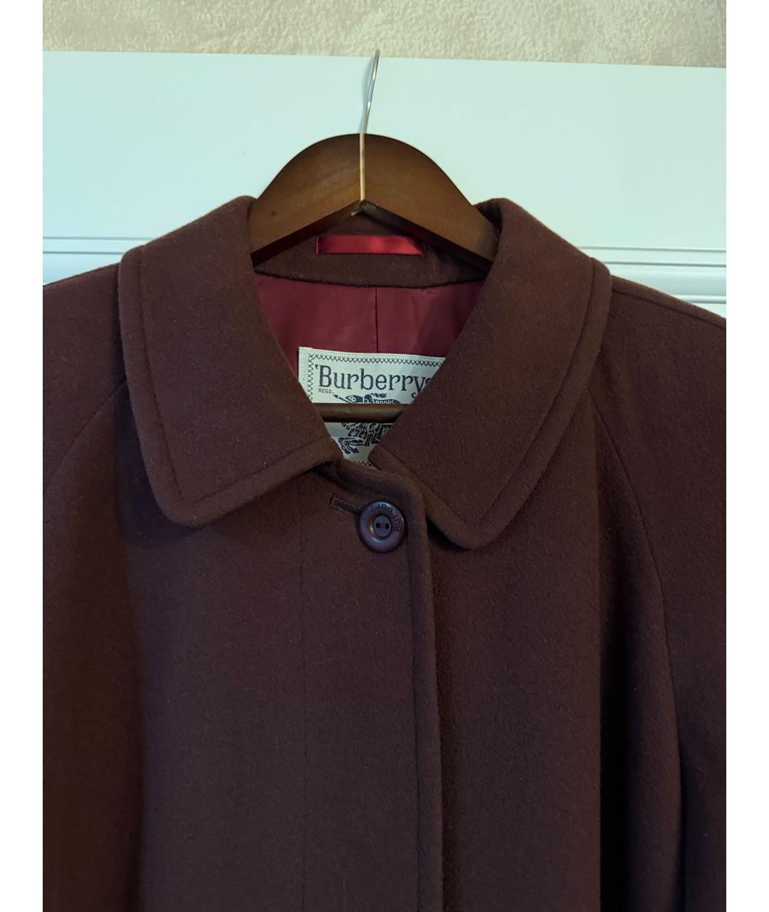 BURBERRY Бордовое шерстяное пальто, фото 4