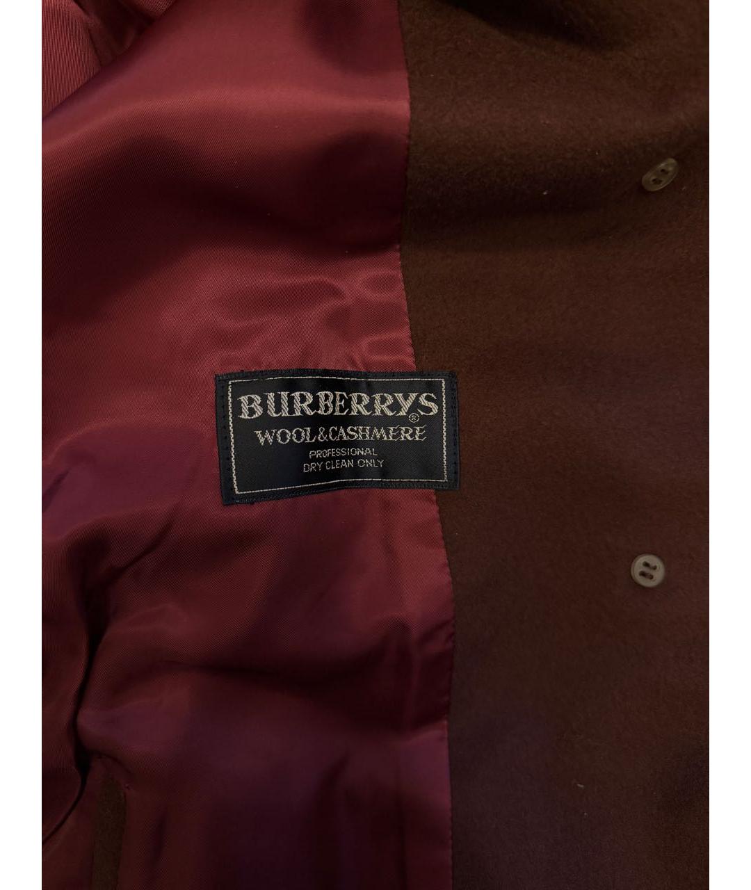 BURBERRY Бордовое шерстяное пальто, фото 7
