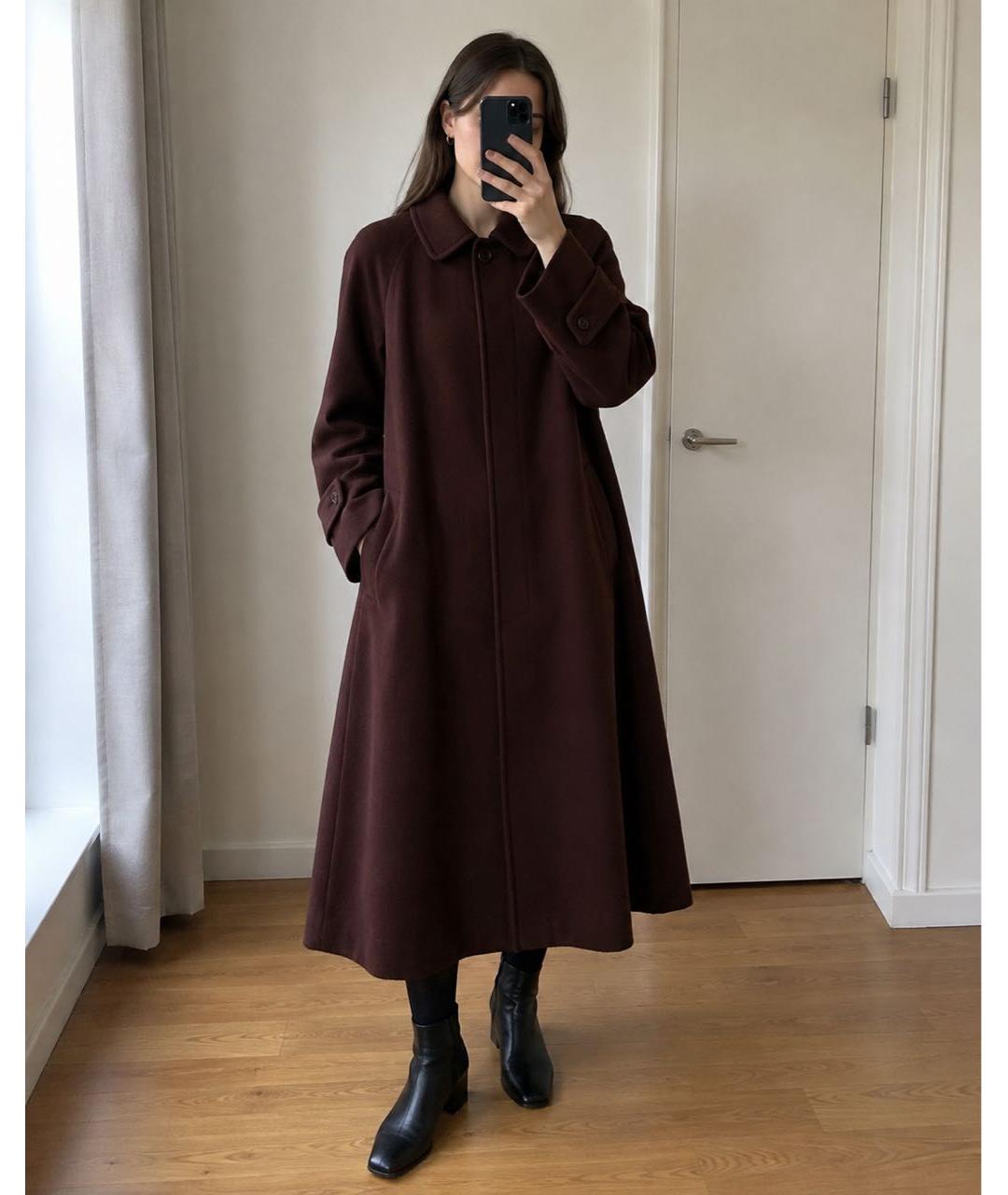 BURBERRY Бордовое шерстяное пальто, фото 5