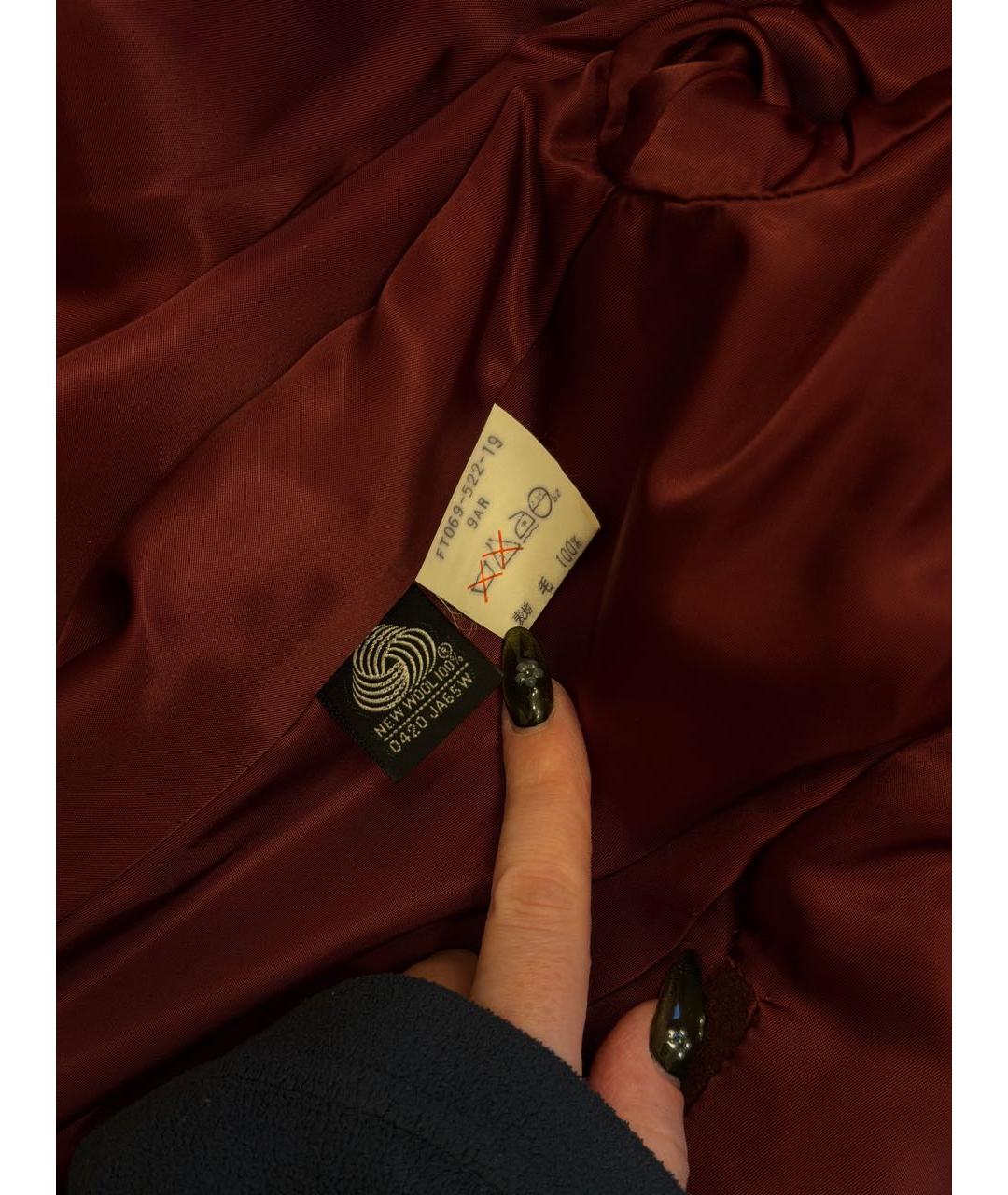 BURBERRY Бордовое шерстяное пальто, фото 6