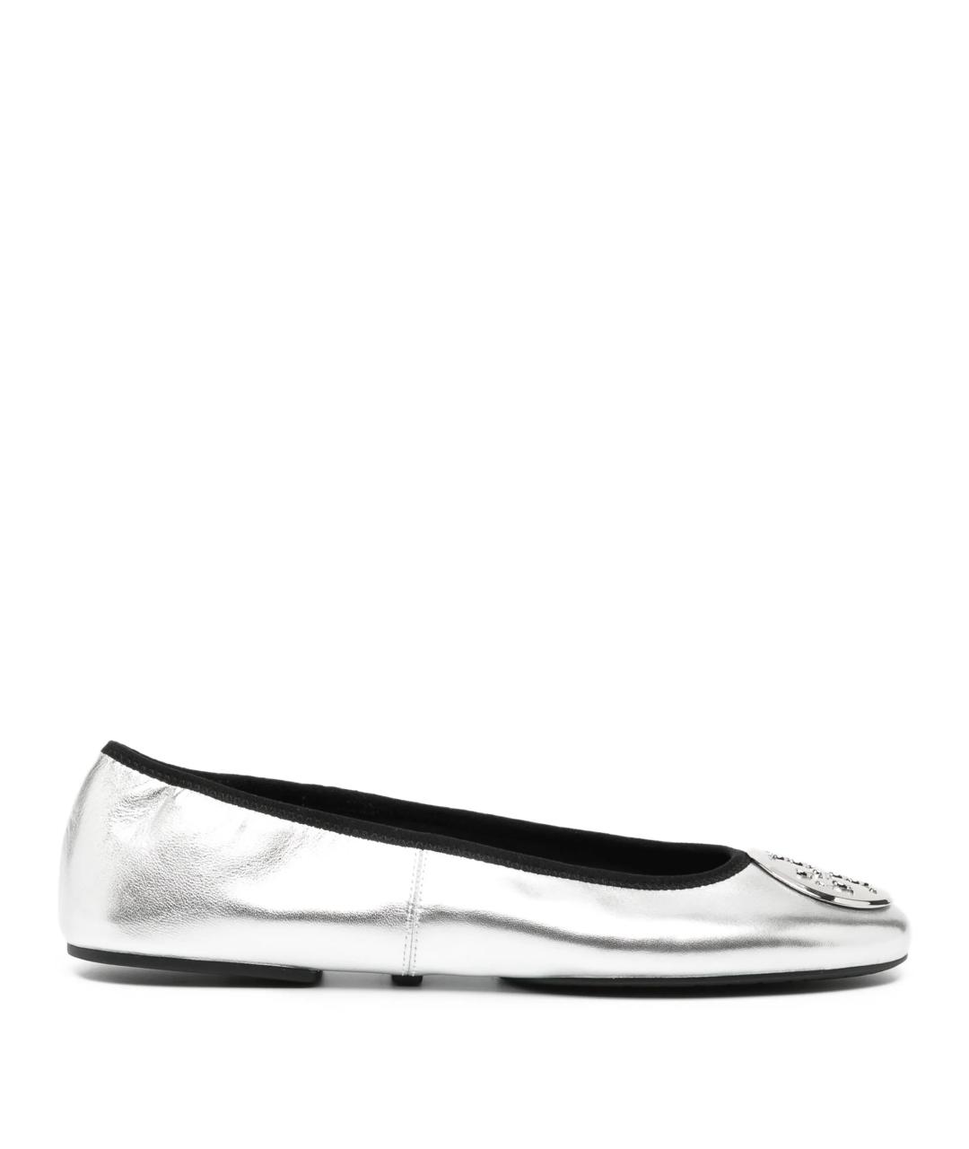 TORY BURCH Серебряные балетки, фото 1