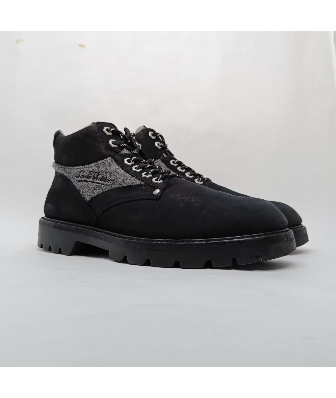 LOUIS VUITTON PRE-OWNED Черные нубуковые высокие ботинки, фото 6