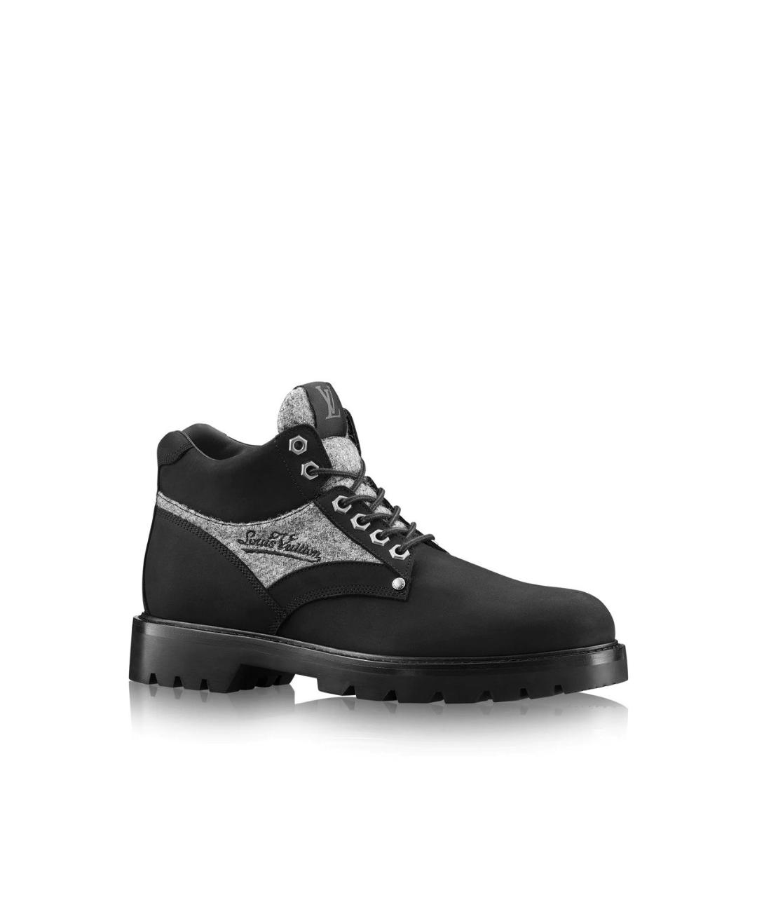 LOUIS VUITTON PRE-OWNED Черные нубуковые высокие ботинки, фото 1
