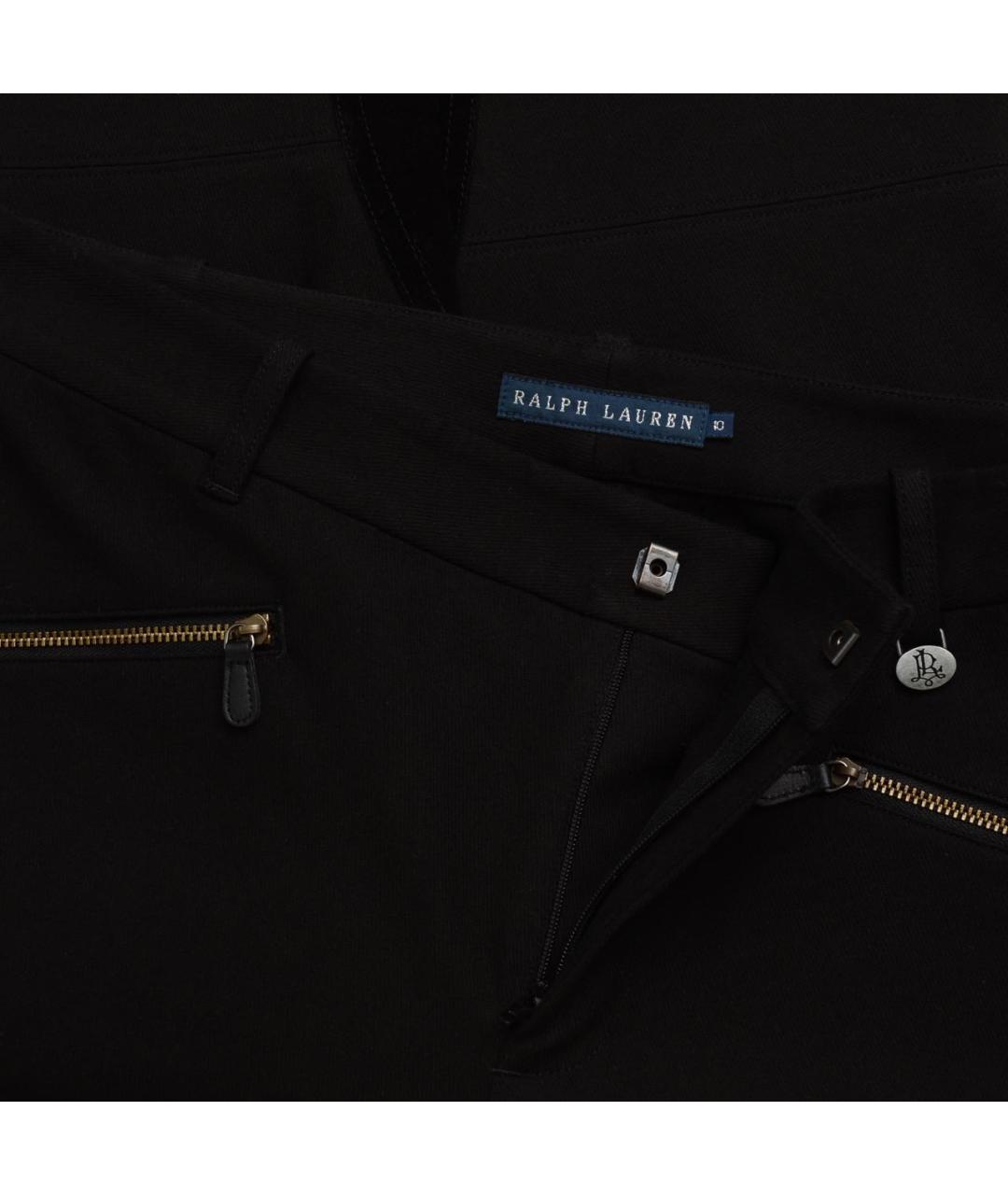 RALPH LAUREN Черные хлопко-эластановые брюки узкие, фото 4