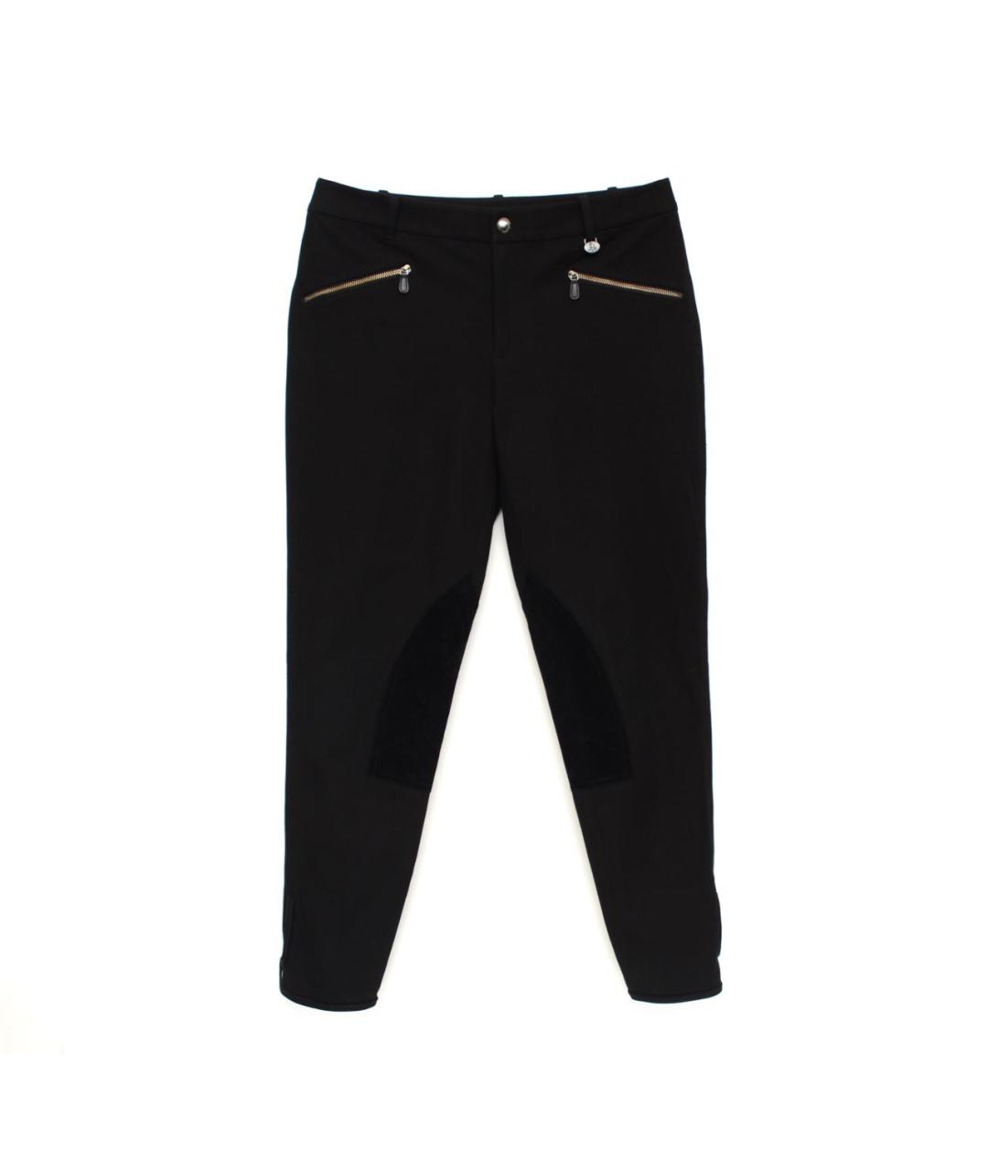 RALPH LAUREN Черные хлопко-эластановые брюки узкие, фото 1