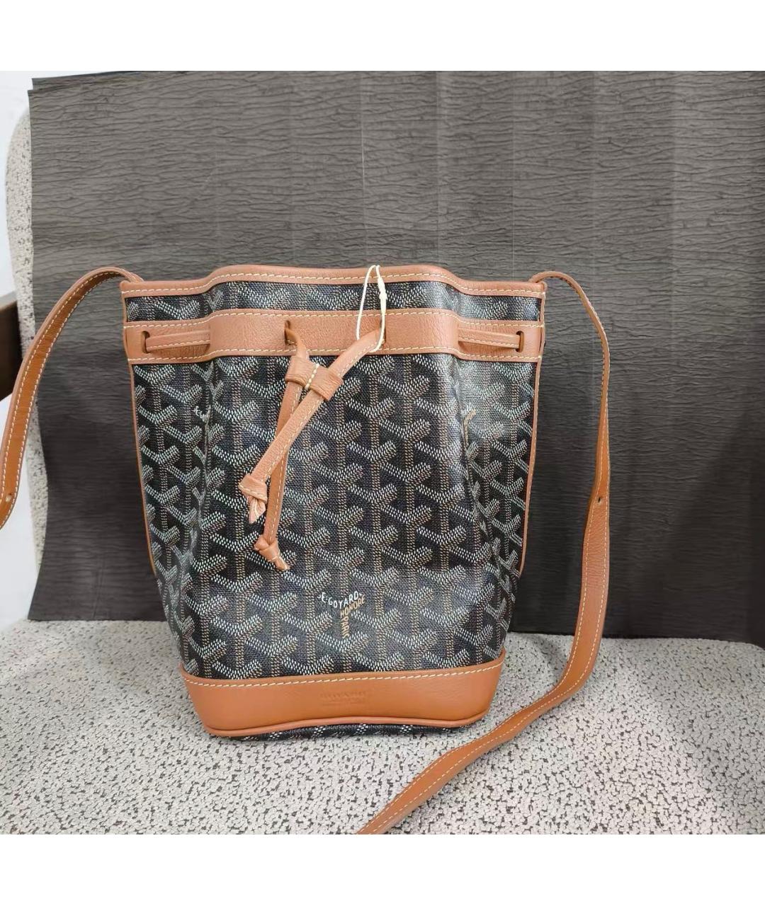 GOYARD Коричневая кожаная сумка тоут, фото 7