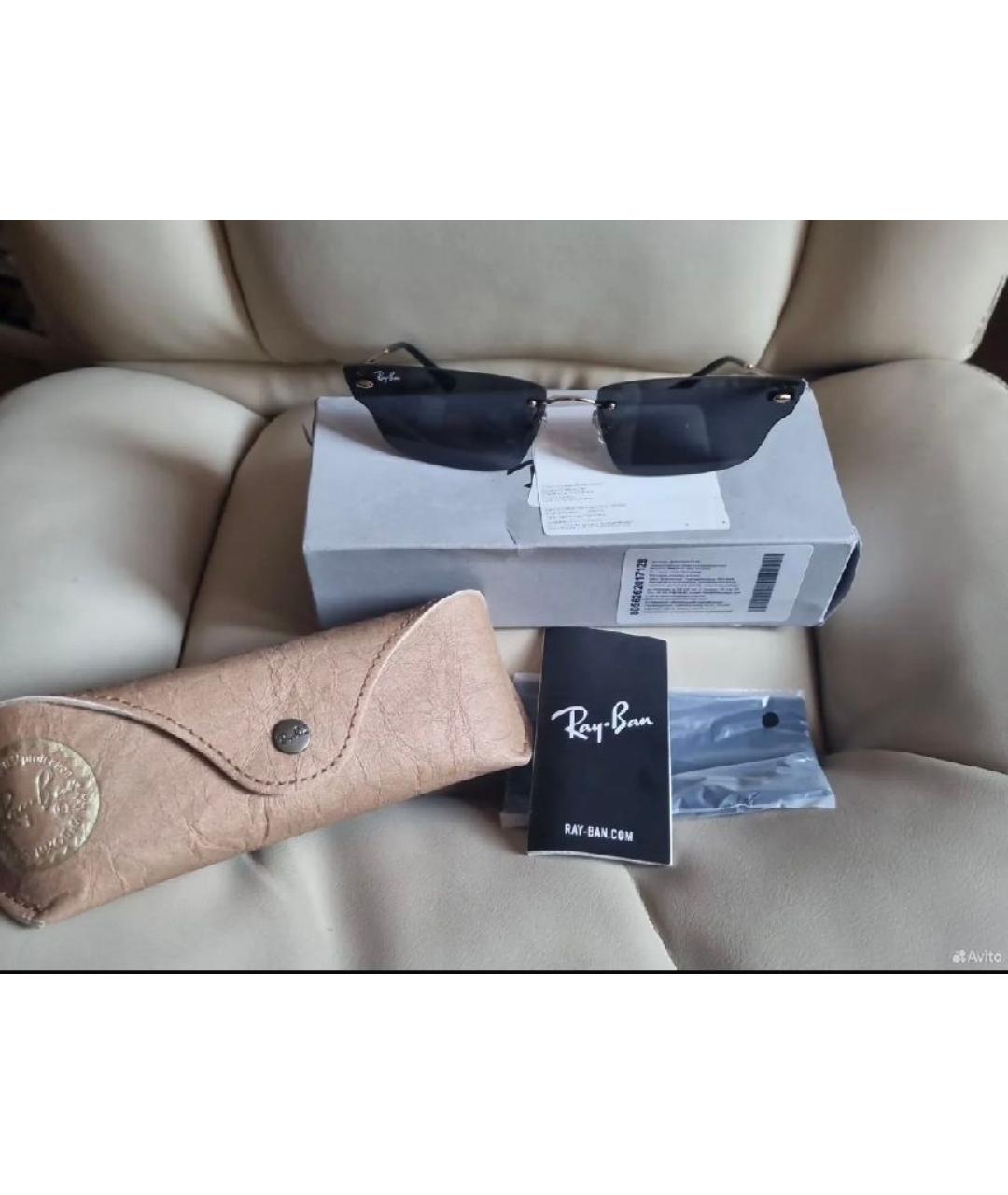 RAY BAN Черные металлические солнцезащитные очки, фото 4