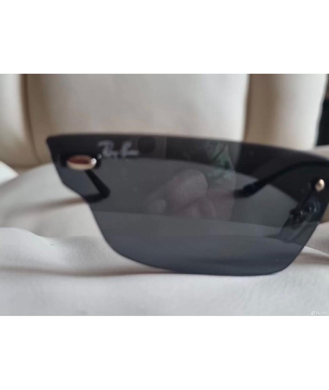 RAY BAN Черные металлические солнцезащитные очки, фото 2