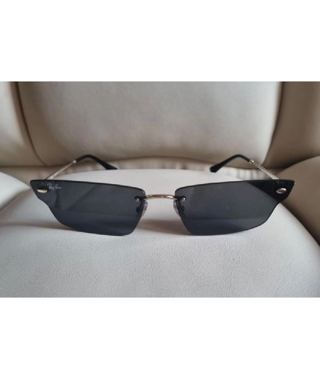 RAY BAN Черные металлические солнцезащитные очки, фото 7