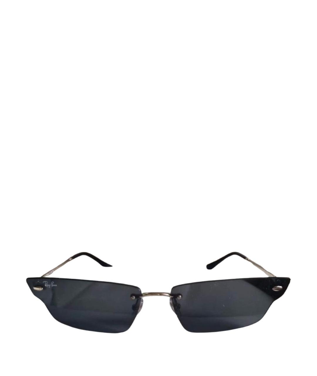 RAY BAN Черные металлические солнцезащитные очки, фото 1
