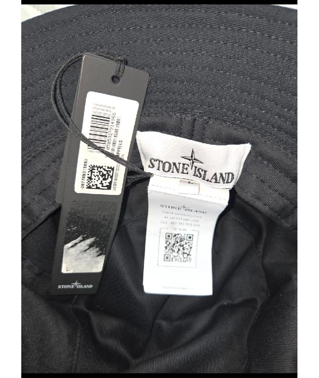 STONE ISLAND Черная хлопковая кепка/бейсболка, фото 3