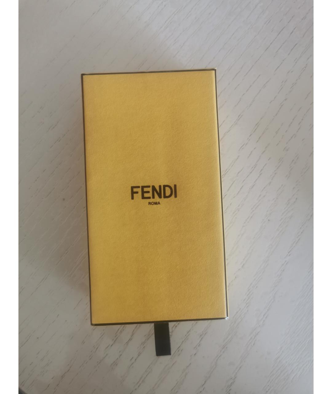 FENDI Голубой шелковый шарф, фото 4