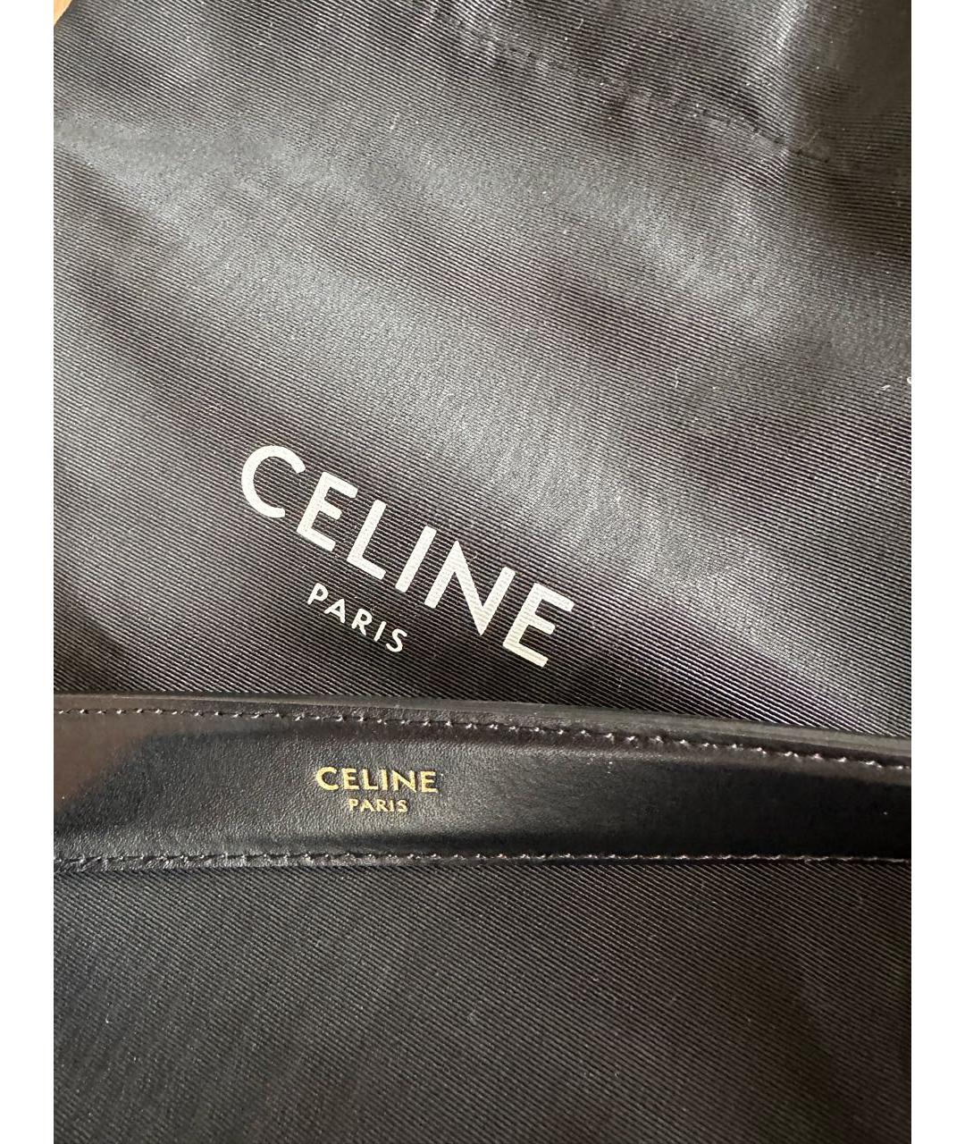 CELINE Черный кожаный ремень, фото 4