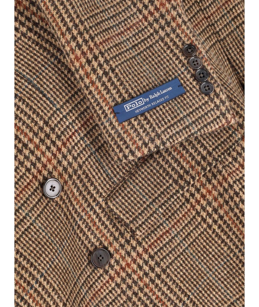 POLO RALPH LAUREN Коричневый шерстяной пиджак, фото 5