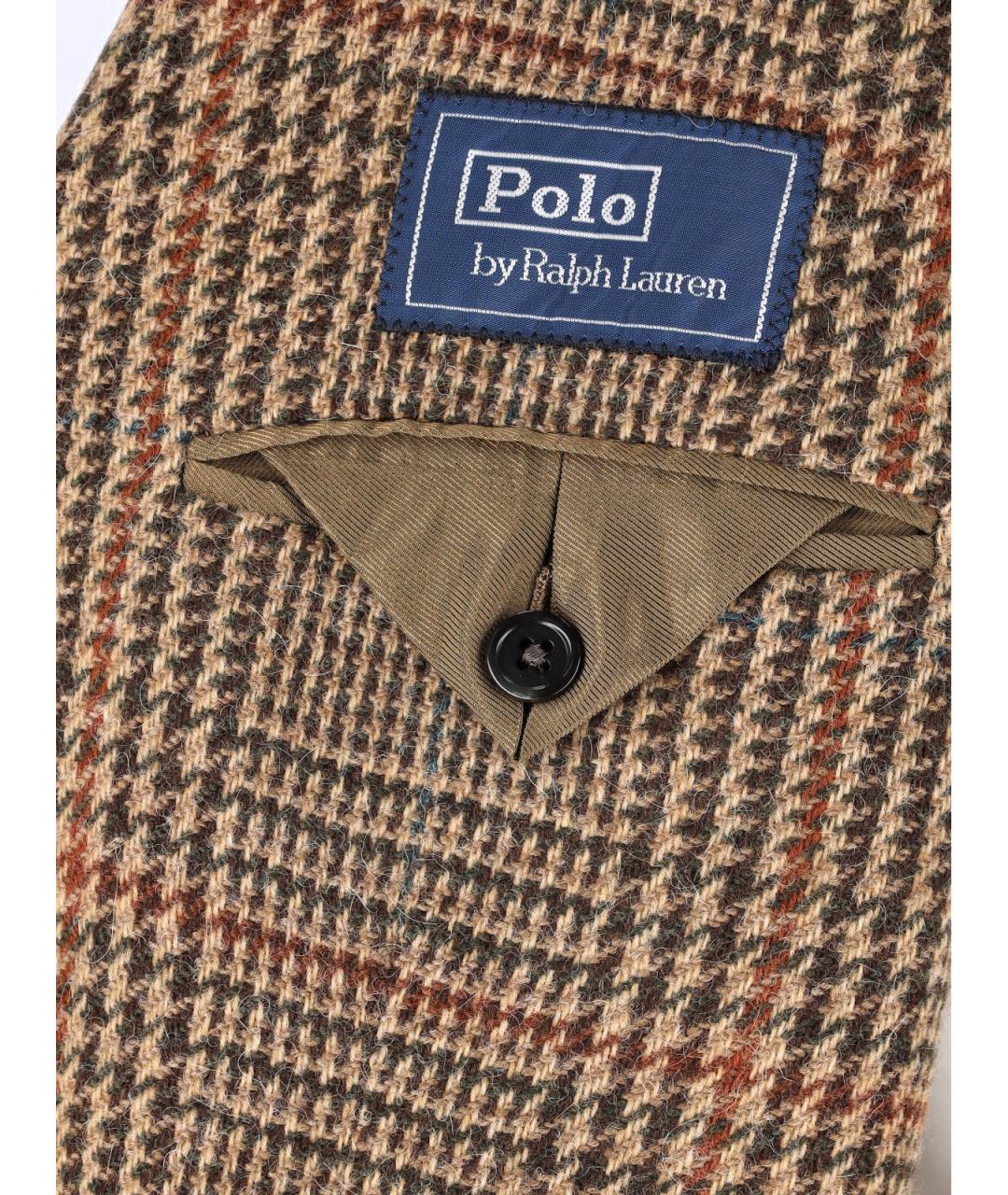 POLO RALPH LAUREN Коричневый шерстяной пиджак, фото 3