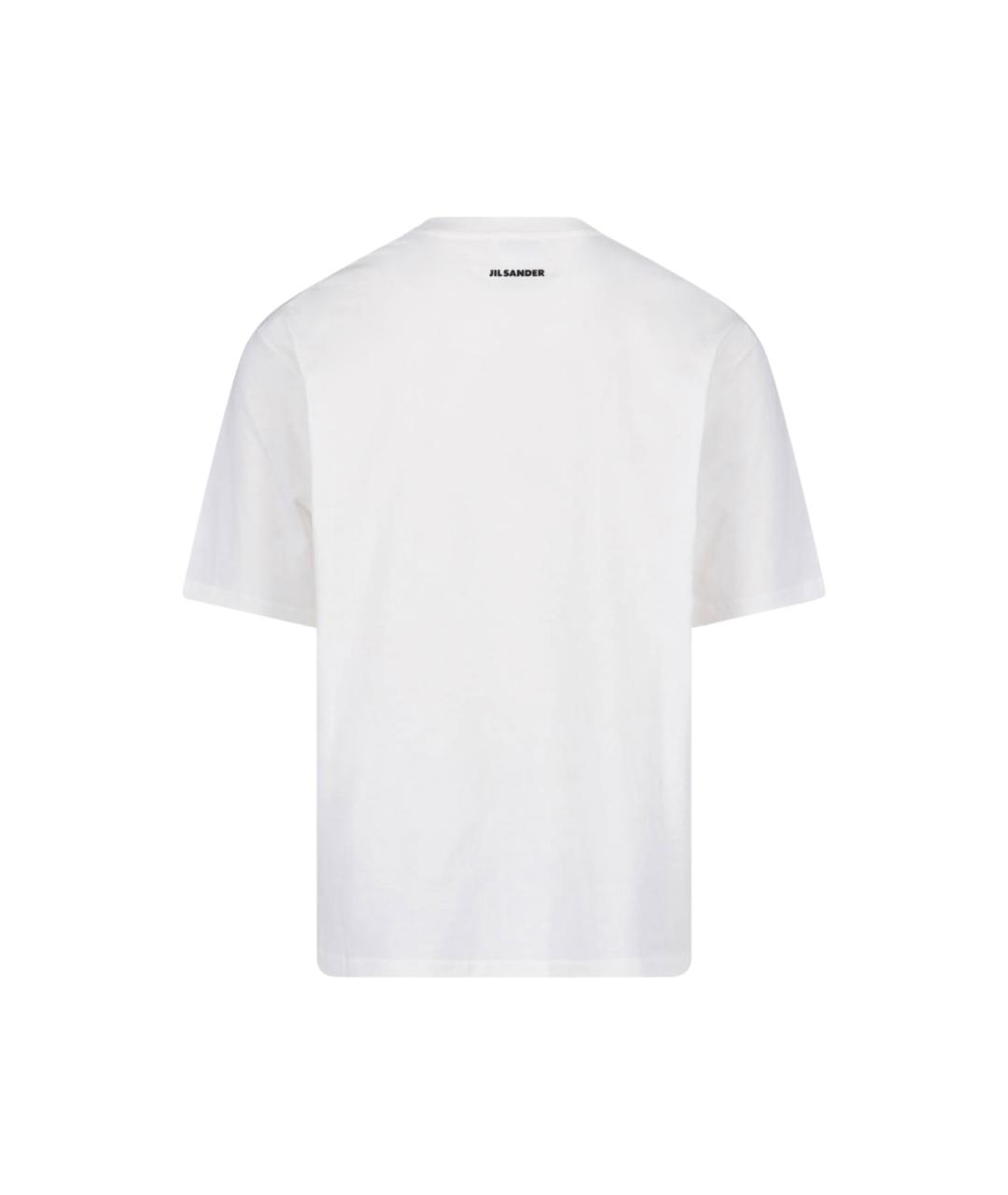 JIL SANDER Белая хлопковая футболка, фото 2