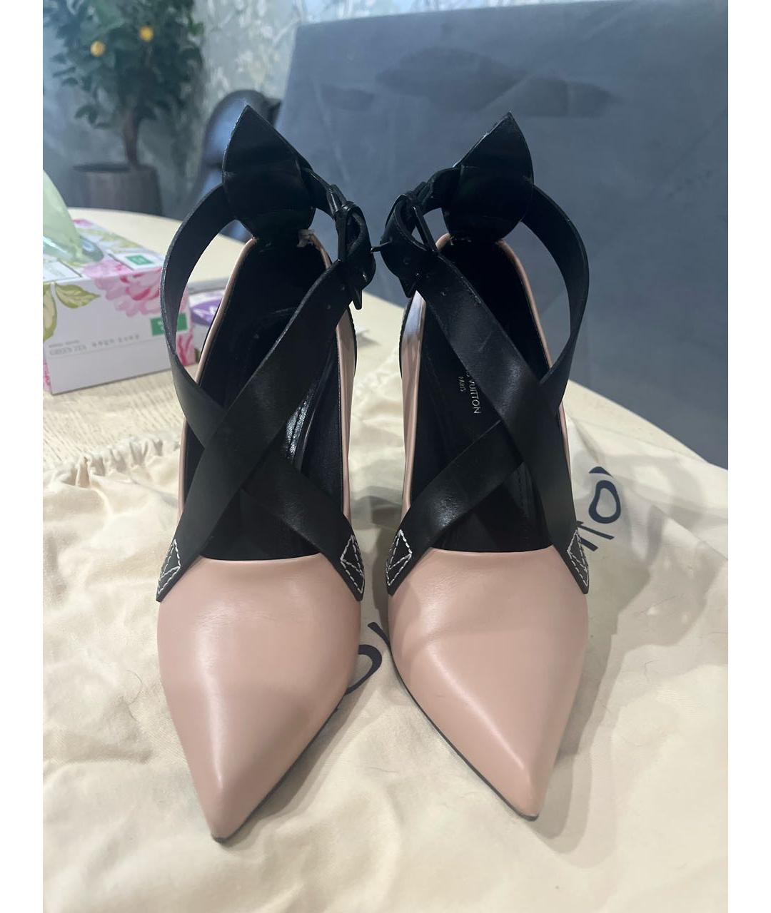 LOUIS VUITTON Розовые кожаные туфли, фото 2