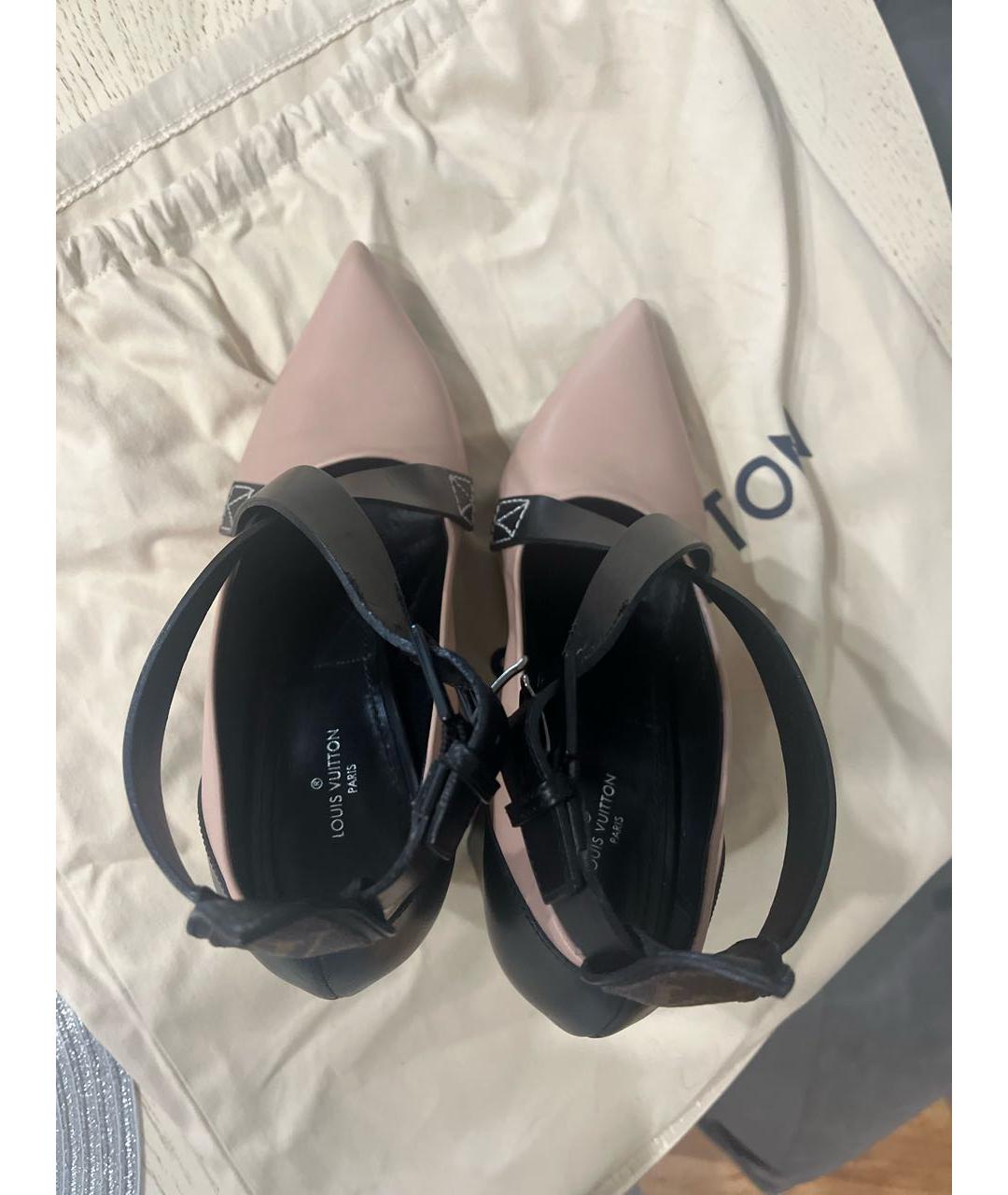 LOUIS VUITTON Розовые кожаные туфли, фото 3