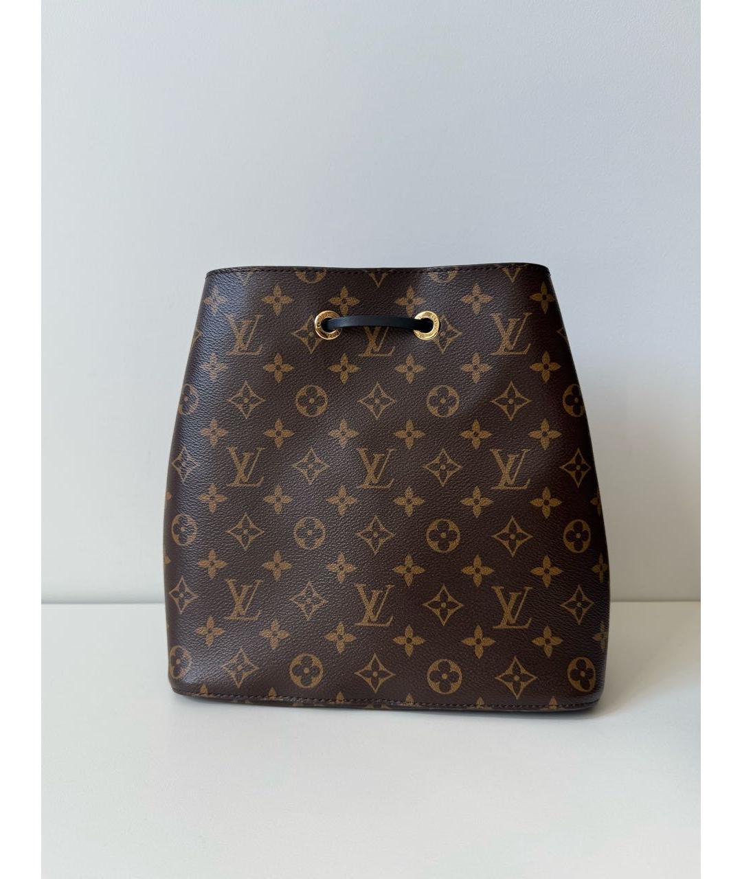 LOUIS VUITTON Коричневая кожаная сумка через плечо, фото 4