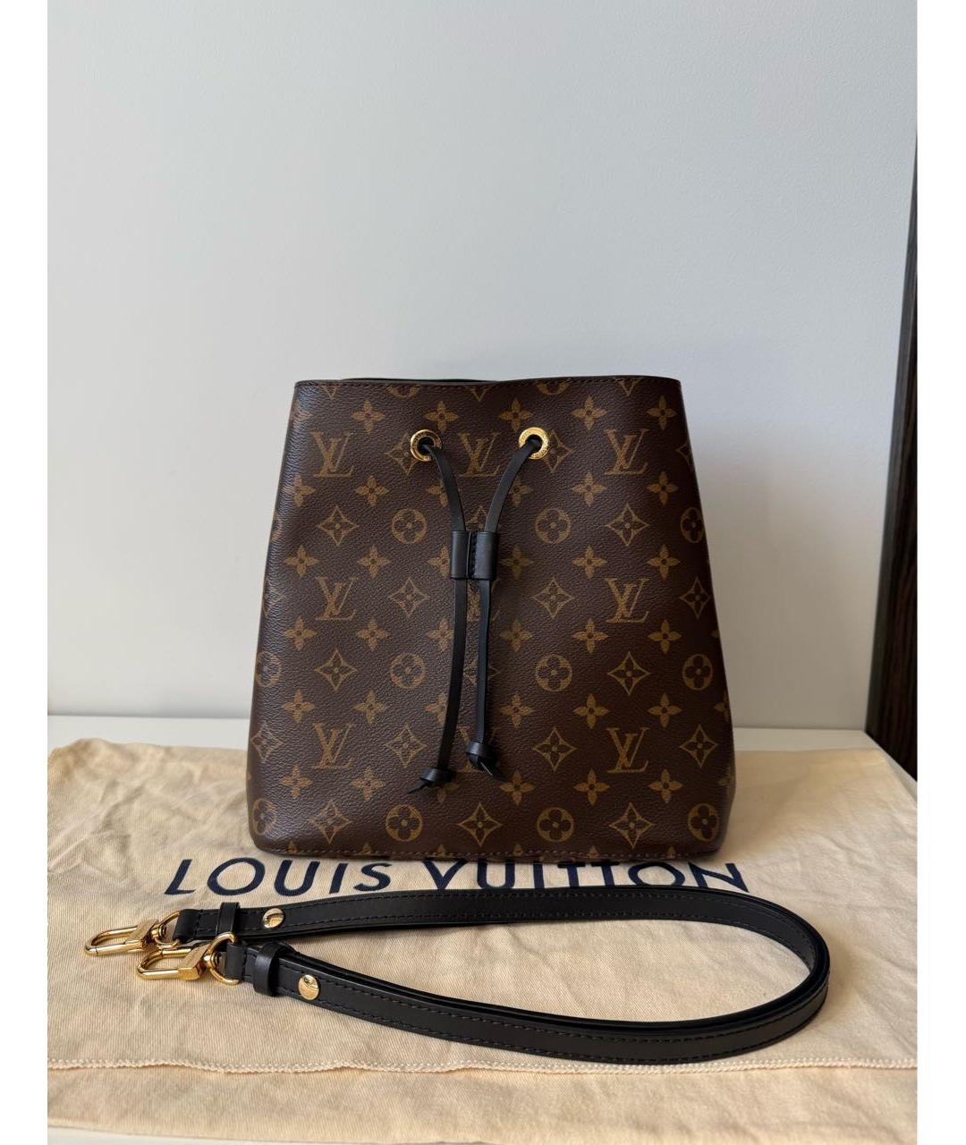 LOUIS VUITTON Коричневая кожаная сумка через плечо, фото 2