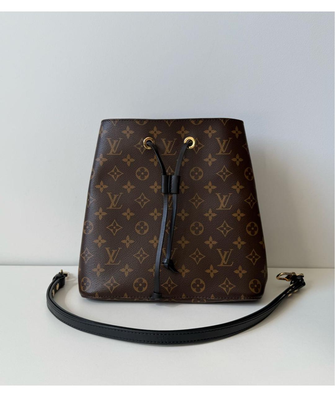 LOUIS VUITTON Коричневая кожаная сумка через плечо, фото 3