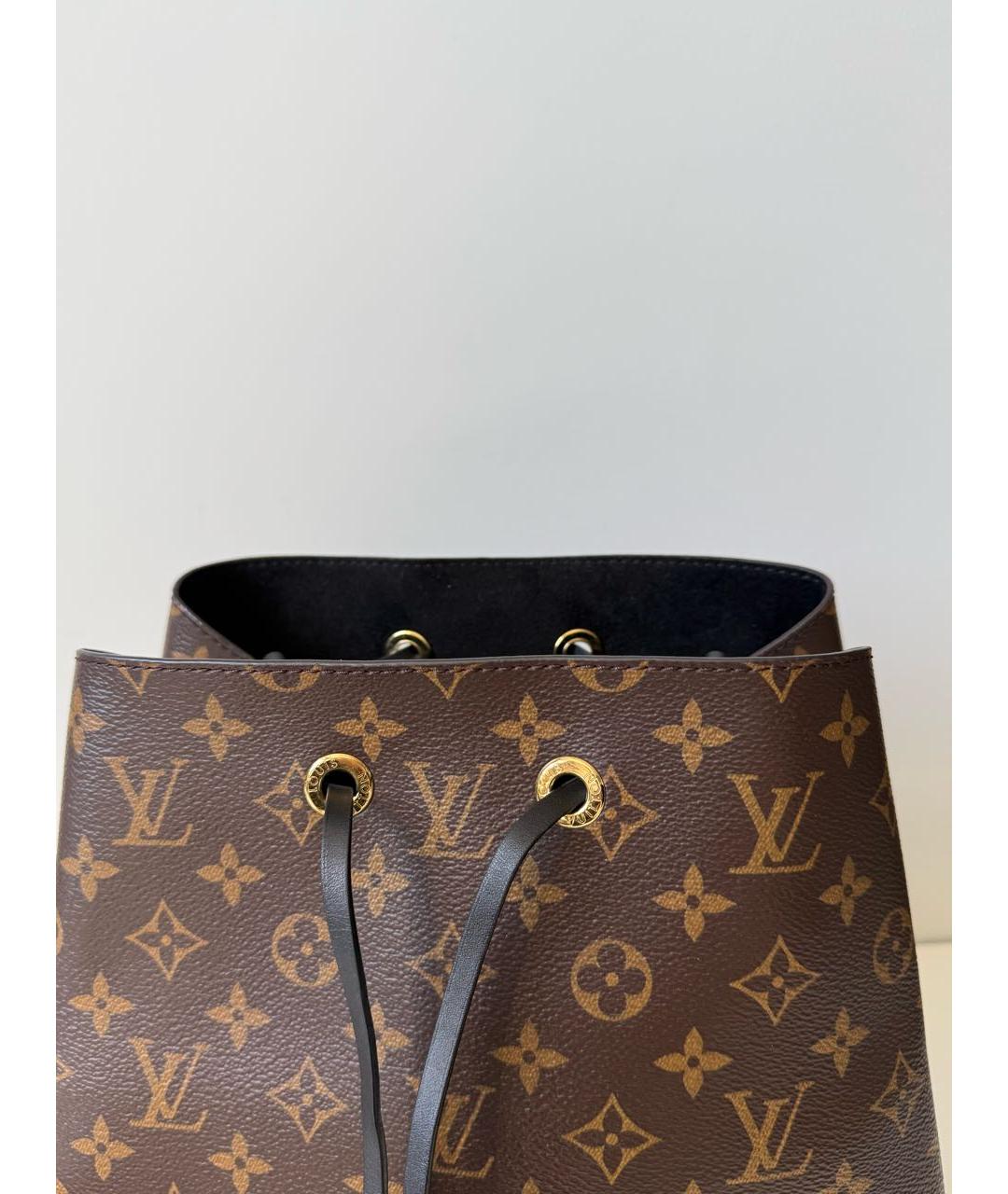 LOUIS VUITTON Коричневая кожаная сумка через плечо, фото 8