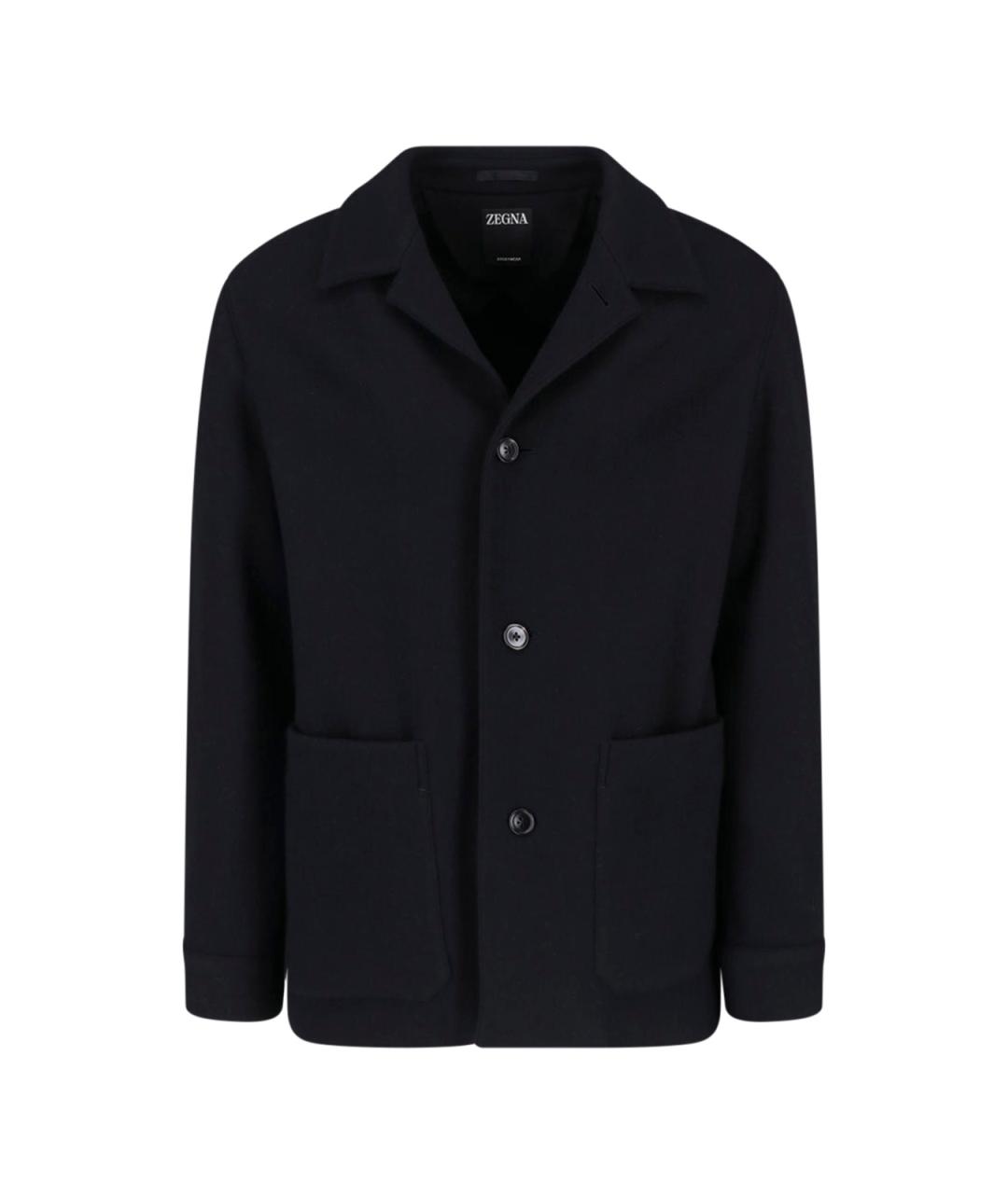 ZEGNA Черное шерстяное пальто, фото 1