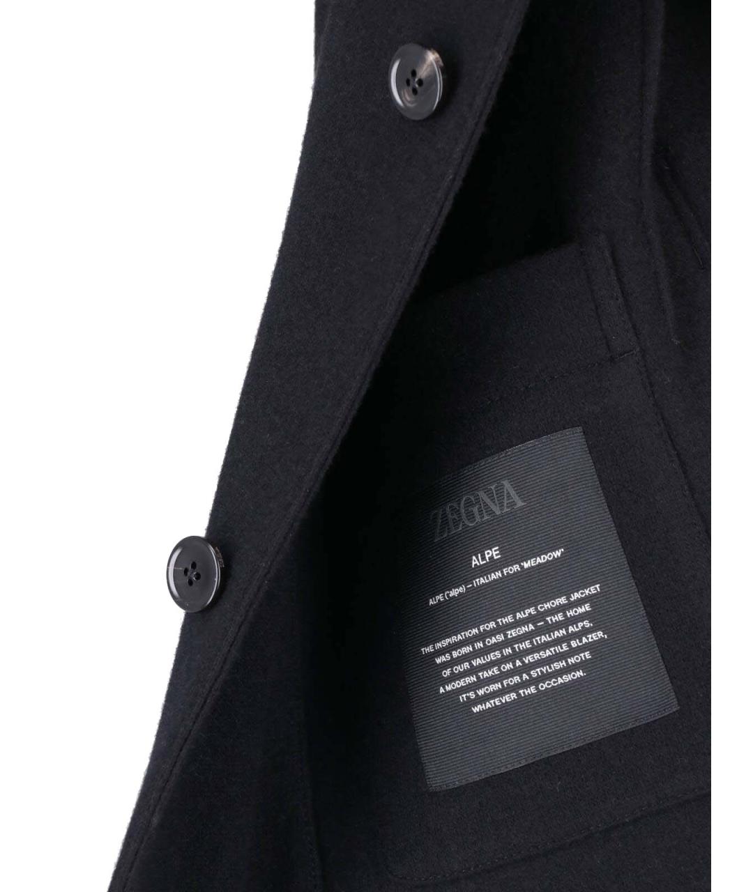 ZEGNA Черное шерстяное пальто, фото 5