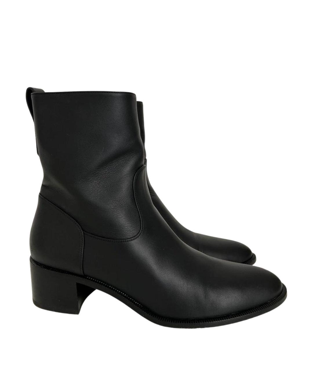 CHRISTIAN DIOR Черные кожаные полусапоги, фото 1