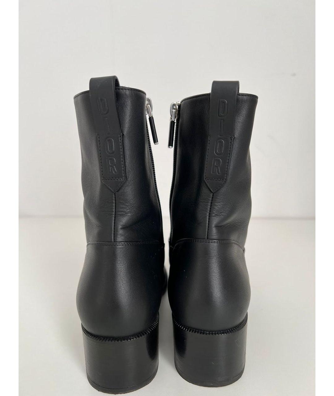 CHRISTIAN DIOR Черные кожаные полусапоги, фото 4