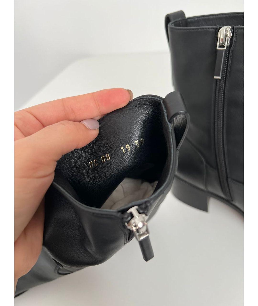 CHRISTIAN DIOR Черные кожаные полусапоги, фото 8