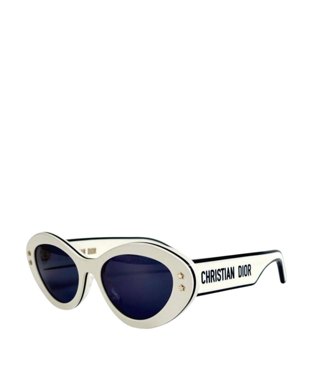 CHRISTIAN DIOR Белые пластиковые солнцезащитные очки, фото 1