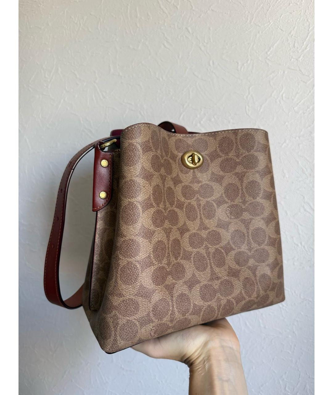 COACH Коричневая сумка тоут из канвы, фото 2