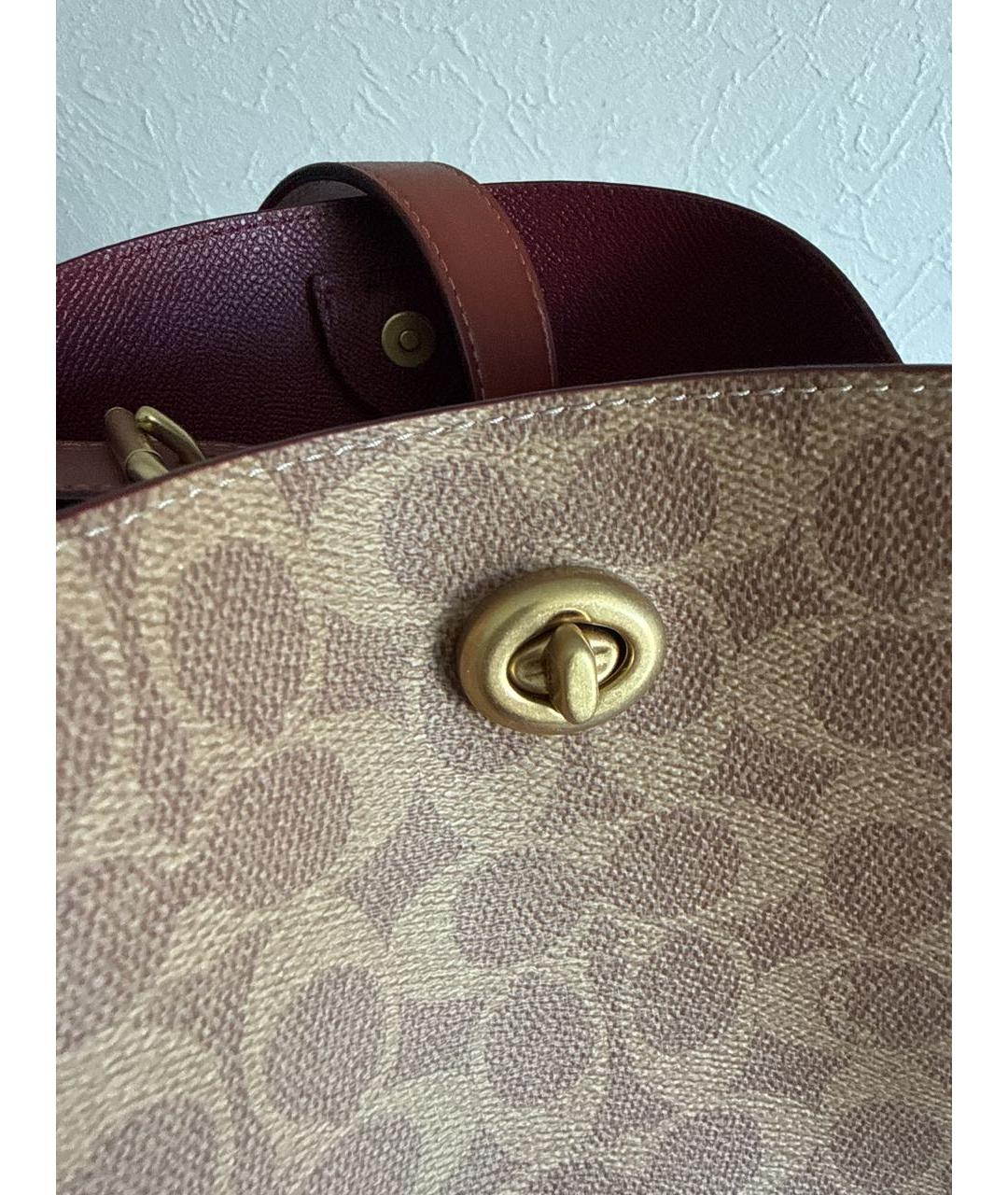 COACH Коричневая сумка тоут из канвы, фото 6