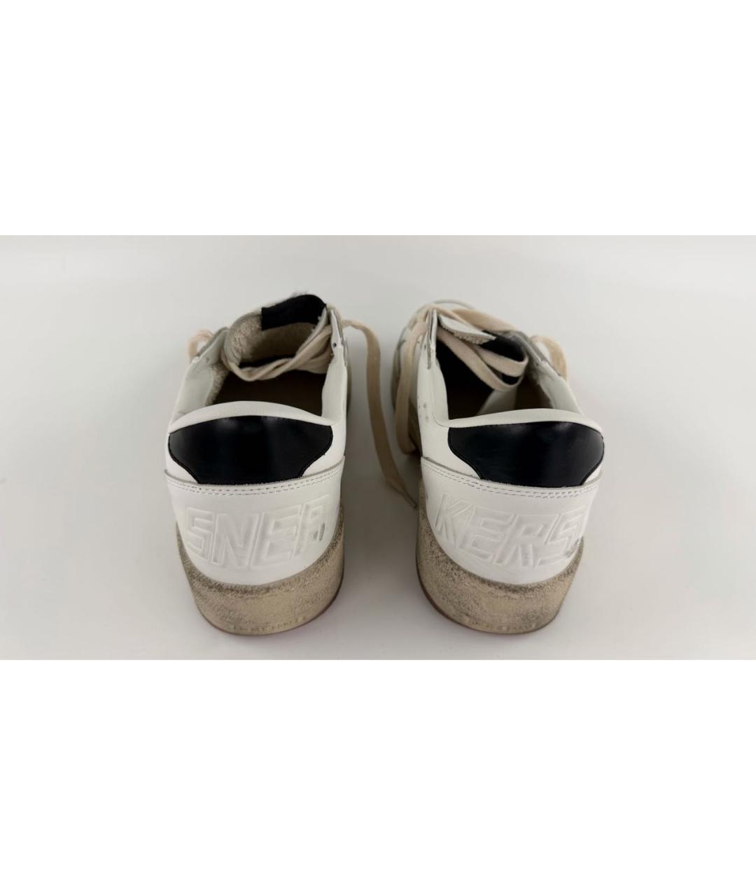 GOLDEN GOOSE Белые кожаные низкие кроссовки / кеды, фото 4