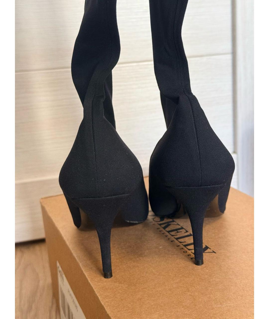 BALENCIAGA Черные синтетические ботфорты, фото 5