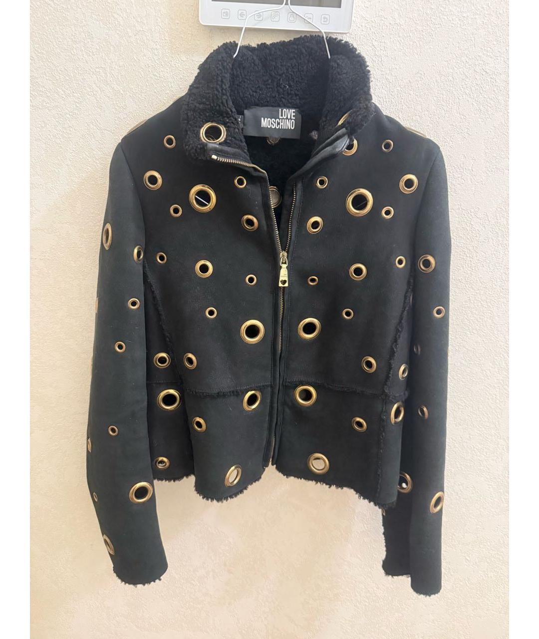 LOVE MOSCHINO Черная дубленка, фото 9